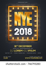 New Year 2018 Celebration, Party Flyer Design.