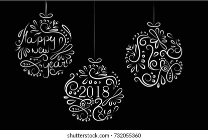 New Year 2018 and Christmas on the balls
