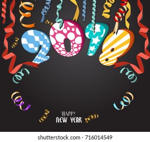 New year 2018. Colorful design