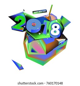 New year 2018. Colorful design.