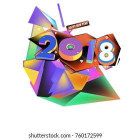 New year 2018. Colorful design.