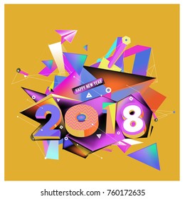 New year 2018. Colorful design.