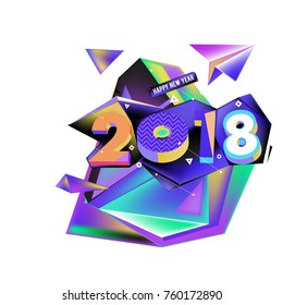 New year 2018. Colorful design.