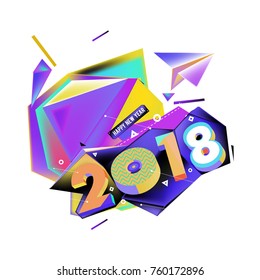 New year 2018. Colorful design.