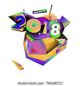 New year 2018. Colorful design.