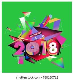 New year 2018. Colorful design.