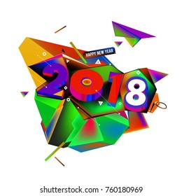 New year 2018. Colorful design.