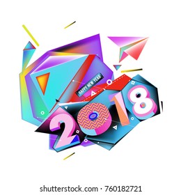 New year 2018. Colorful design.
