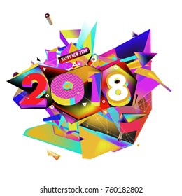 New year 2018. Colorful design.

