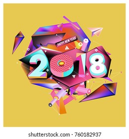 New year 2018. Colorful design.
