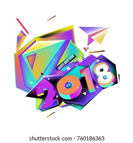 New year 2018. Colorful design.