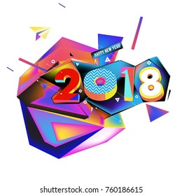 New year 2018. Colorful design.