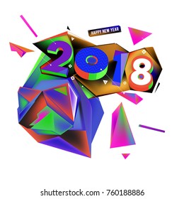 New year 2018. Colorful design.