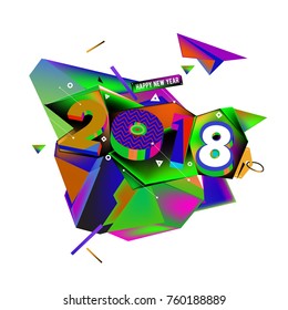 New year 2018. Colorful design.