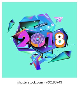 New year 2018. Colorful design.