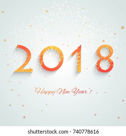 New year 2018 colorful text design 