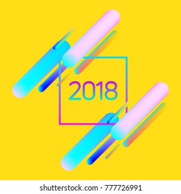 new year 2018 design card on modern background