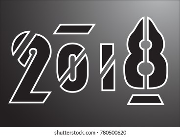 New Year 2018 design vector