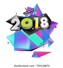 New year 2018. Geometric Colorful design