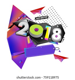 New year 2018. Geometric Colorful design