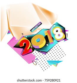 New year 2018. Geometric Colorful design