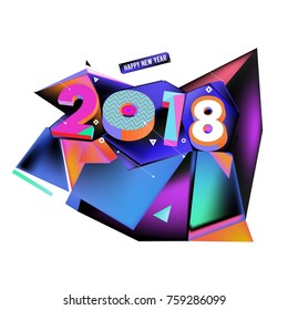 New year 2018. Geometric Colorful design