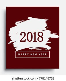 New Year 2018 golden colored text Design. isolated on red background, text design gold colored, vector elements for calendar and greeting card.