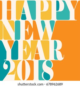 New year 2018 Greeting tag and label
