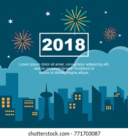 new year 2018 greeting template