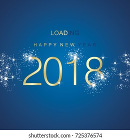 New Year 2018 loading spark firework gold blue vector