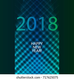 With the new year 2018! Neon abstract background