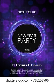 New Year 2018 party design. Abstract vector background