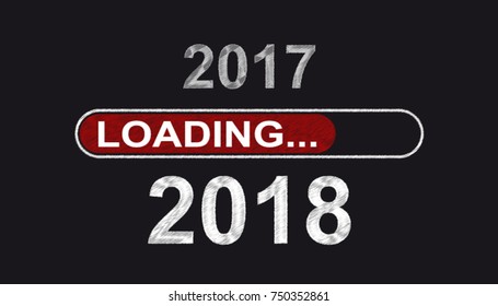 New Year 2018 - Red loading bar