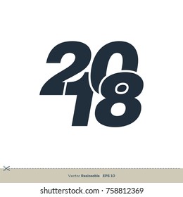 New Year 2018 Sign Vector Template Illustration Design. Vector EPS 10.