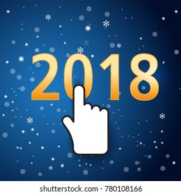 new year 2018 start,  snow background