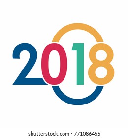 New Year 2018. Vector