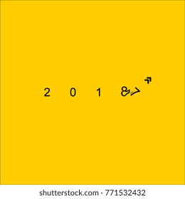 New year 2018 vector design of simple and fun concept