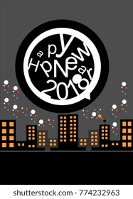 new year 2018 vector with night view concept
