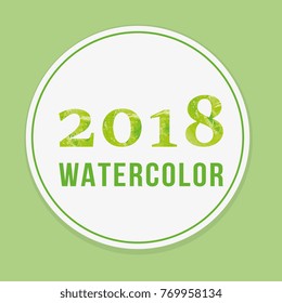 new year 2018 watercolor Vector illustration