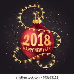 new Year. 2018. New Year's ball. garland.
