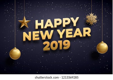 new year 2019 background place for text gold collor