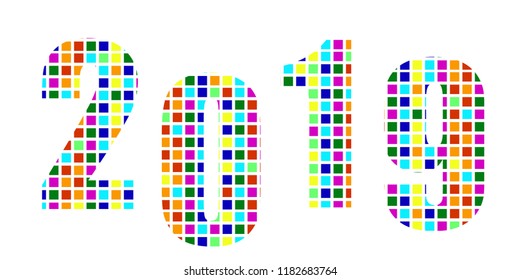New Year 2019 background. Vector illustration.