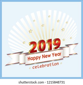  New Year 2019 background. Vector illustration