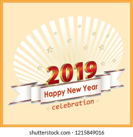 New Year 2019 background. Vector illustration