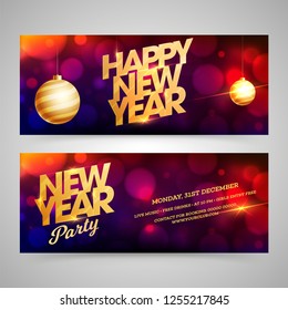 New year 2019 banner set.