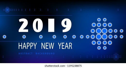 New Year 2019. The Calendar of Notebooks. Modern minimalistic happy New Year.Creative numbers. Blue, white. Colorful abstract background. Futuristic design. Banner, poster, postcard, cover, vector