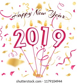 new year 2019 candles of confetti