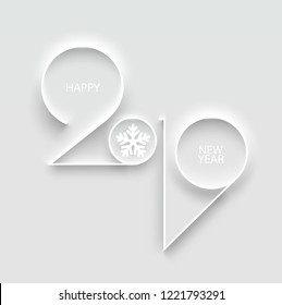 New year 2019.  Design greeting card.