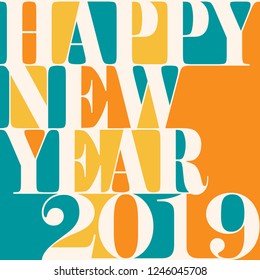 New year 2019 Greeting tag and label