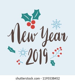 Vector de saludo de Año Nuevo 2019
